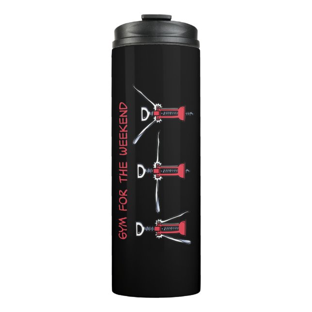 Wochenend-Fitnesstudio Thermosbecher (Vorderseite)