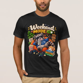 Wochenend-Modus Waschbär – Lustiges Faules Tier Ku T-Shirt