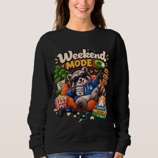 Wochenend-Modus Waschbär Lustiges gemütliches faul Sweatshirt