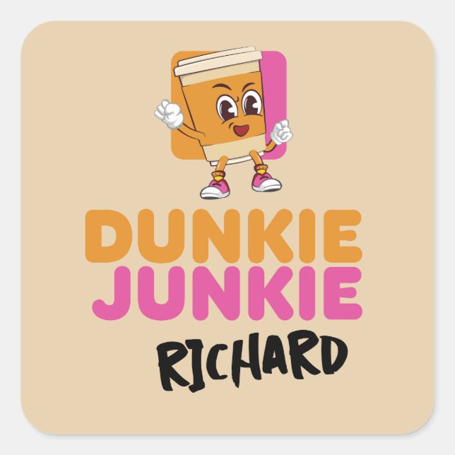 Wochenend-Scramble-Golf-Daddy-Dunkie-Junkie-Name Quadratischer Aufkleber (Vorderseite)