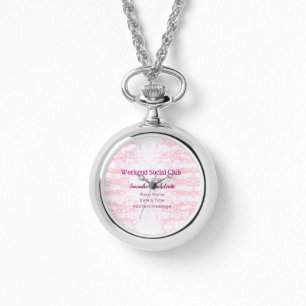 Wochenend-Sozialclub rosa Glitter Junggesellinnena Armbanduhr