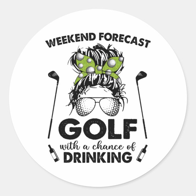 Wochenend-Vorhersage Golf mit einer Chance zum Tri Runder Aufkleber (Vorderseite)