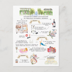 Wochenende Bachelorette  Savannah, Georgien Einladungspostkarte