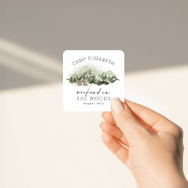 Wochenende im Camping Woods Bachelorette Quadratischer Aufkleber