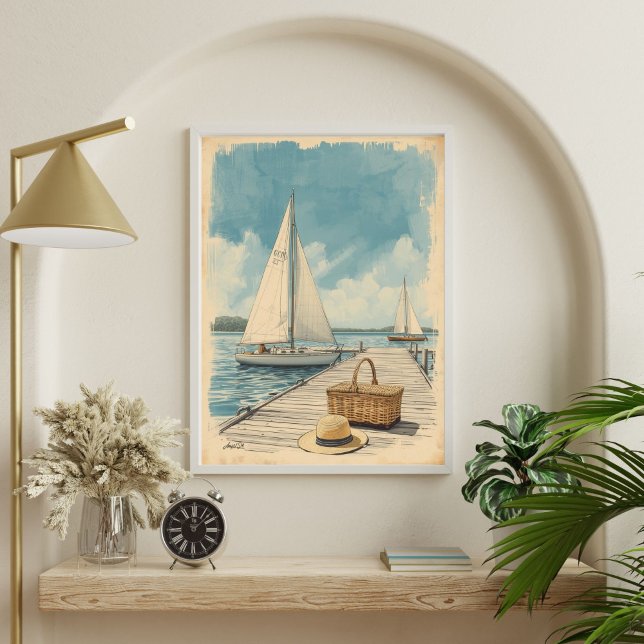 Wochenende in den Hamptons – Retro Ostküste am Mee Poster (Von Creator hochgeladen)