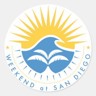 Wochenende in San Diego Runder Aufkleber