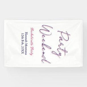 Wochenende Junggesellinnenabschied Name pink blau Banner