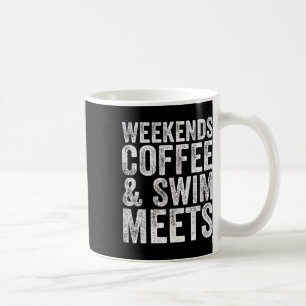 Wochenende Kaffee und Schwimm treffen Retro-Kaffee Kaffeetasse