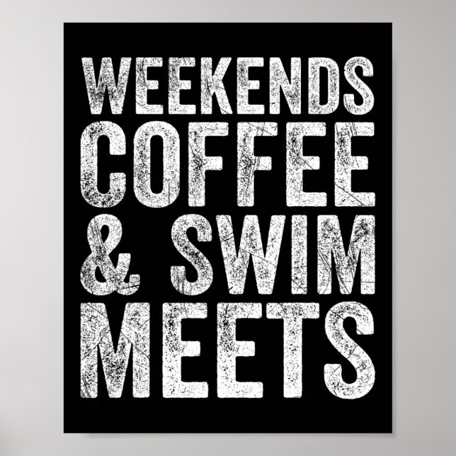 Wochenende Kaffee und Schwimm treffen Retro-Kaffee Poster (Vorne)