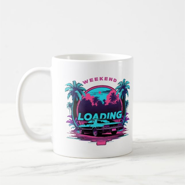 Wochenende Laden Retro Sunset 11 oz Tasse 80er Aes (Links)