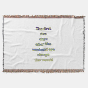 Wochenende lustiger Text Decke