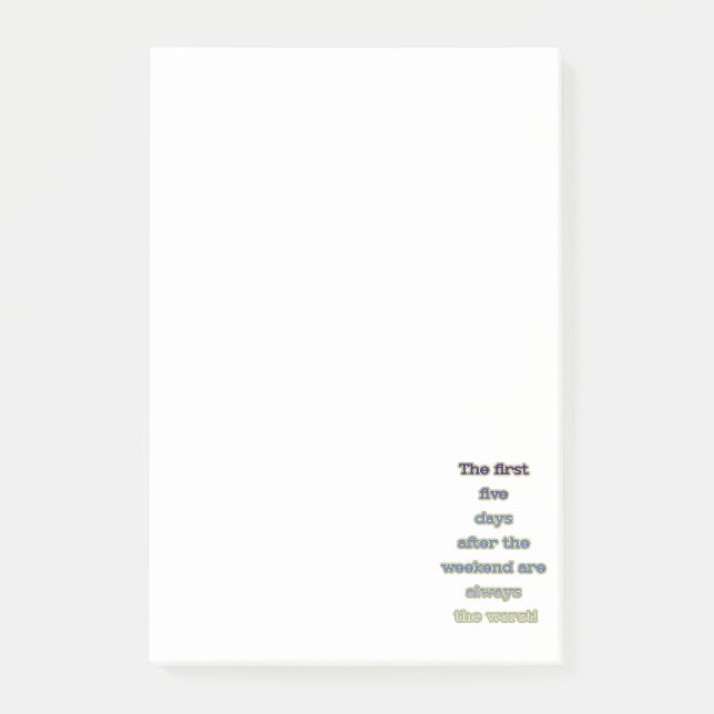 Wochenende lustiger Text Post-it Klebezettel (Vorderseite)