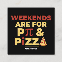 Wochenende Pi-Tag und Pizza-Party Mathe-Liebhaber  Quadratische Visitenkarte