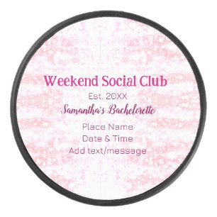 Wochenende Social Club rosa Glitter Junggesellinne Eishockey Puck