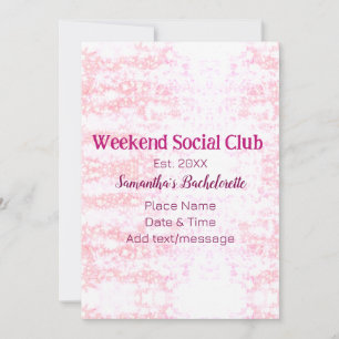 Wochenende Social Club rosa Glitter Junggesellinne Feiertagskarte