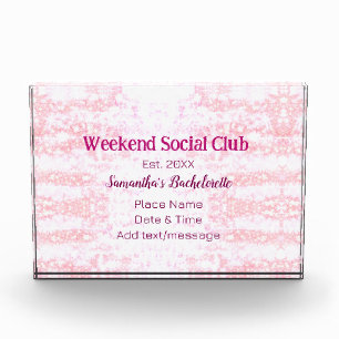Wochenende Social Club rosa Glitter Junggesellinne Fotoblock