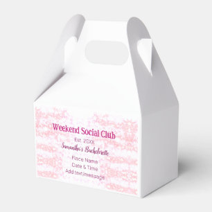 Wochenende Social Club rosa Glitter Junggesellinne Geschenkschachtel