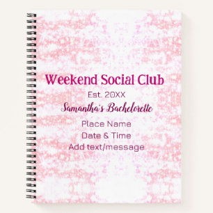 Wochenende Social Club rosa Glitter Junggesellinne Notizbuch
