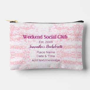 Wochenende Social Club rosa Glitter Junggesellinne Zubehörtasche