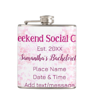 Wochenende Sozialclub rosa Glitter Junggesellinnen Flachmann