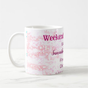 Wochenende-Sozialclub rosa Glitter Junggesellinnen Kaffeetasse