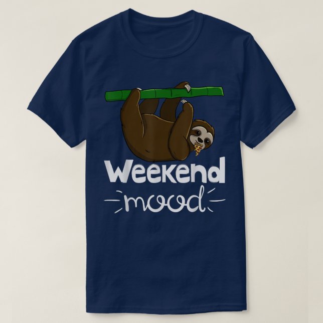 Wochenende Stimmung Funny Sleepy Head Lazy Sloth L T-Shirt (Design vorne)