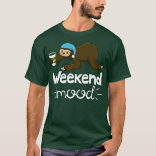 Wochenende Stimmung Funny Sleepy Head Lazy Sloth L T-Shirt