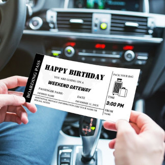 Wochenende Wegweiser Geburtstag Boarding Ticket Einladung
