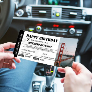 Wochenende Wegweiser Geburtstag Boarding Ticket Einladung