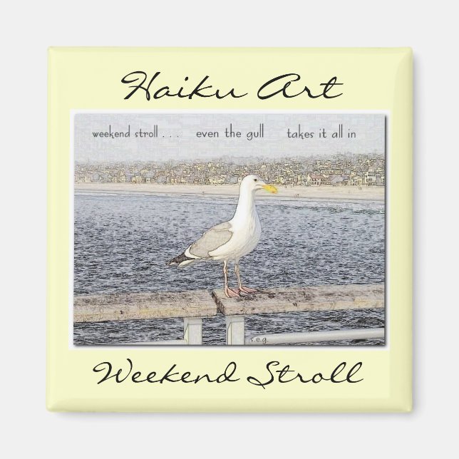 Wochenende zu Fuß Haiku Magnet (Vorne)