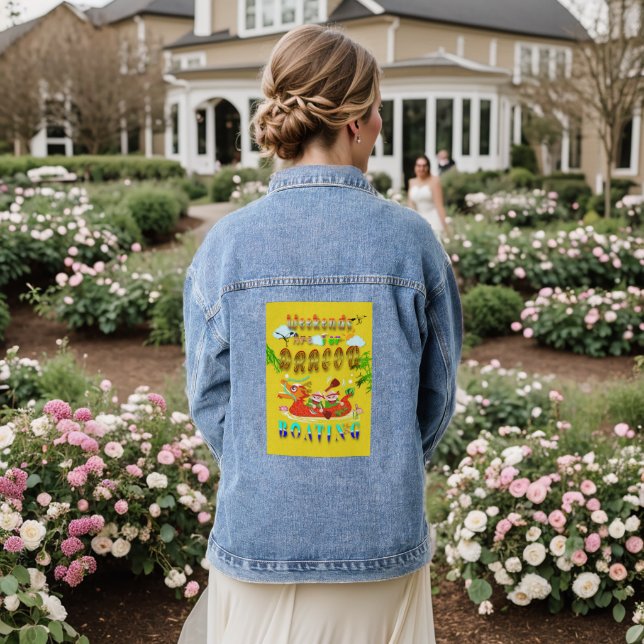 Wochenenden für Drachenboote Jeansjacke (Hochzeit Rückseite)