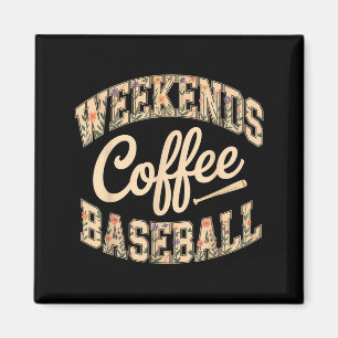 Wochenenden Kaffee Baseball süß Retro-Mutter-Leben Magnet