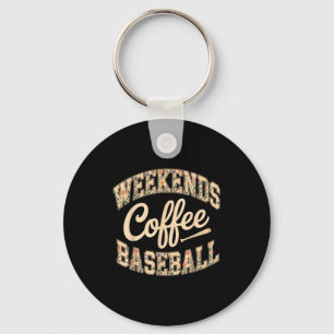 Wochenenden Kaffee Baseball süß Retro-Mutter-Leben Schlüsselanhänger