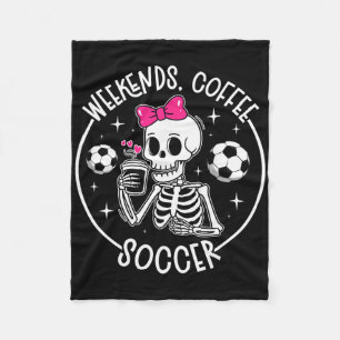 Wochenenden-Kaffee-Fußballmutter eines Fußball spi Fleecedecke
