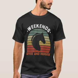 Wochenenden Kaffee & Pferde Niedliche Koffein Addi T-Shirt