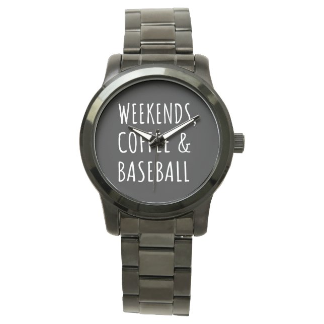 Wochenenden, Kaffee und Baseball I Armbanduhr (Vorderseite)