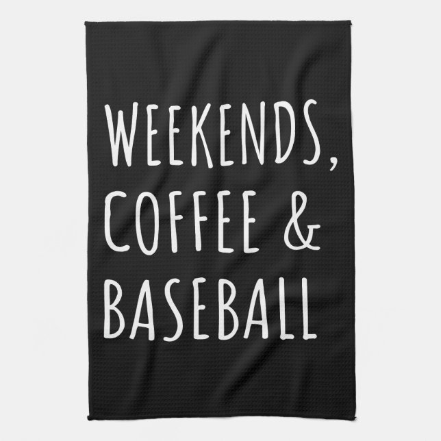 Wochenenden, Kaffee Und Baseball Ich Geschirrtuch (Vertikal)