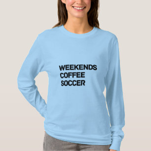 Wochenenden Kaffee- und Fußball-Komfort-Farben T-Shirt