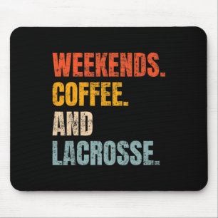 Wochenenden Kaffee Und Lacrosse Retro Fan Lacrosse Mousepad
