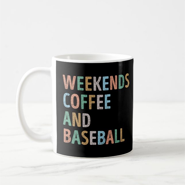 Wochenenden Mama für Kaffee und Baseball Kaffeetasse (Links)