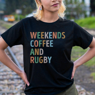 Wochenenden Mama Kaffee und Rugby T-Shirt