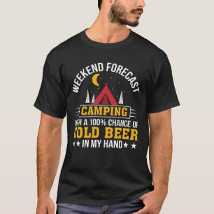 Wochenenden-Prognosen-Campings-kaltes Bier in der T-Shirt