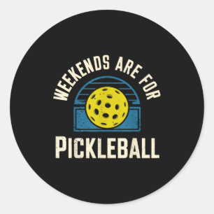 Wochenenden sind für lustiges Pickleball-Pickle-Ba Runder Aufkleber