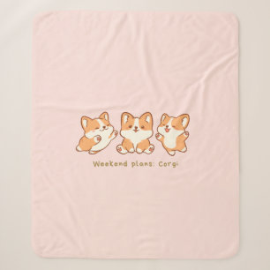 'Wochenendpläne: Corgi' Süßes Kawaii-Rosa-Corgi-Ge Sherpadecke