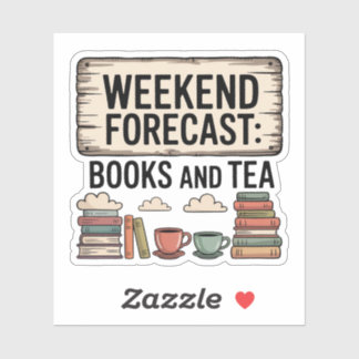Wochenendprognose Bücher und Vintages Teezeichen Aufkleber