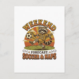 Wochenendprognose Fußball und Nickerchen Lustiger Postkarte