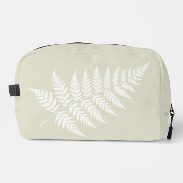 Wochenendreise Hellgrün Weiße Fern Waschbeutel (Vorderseite)