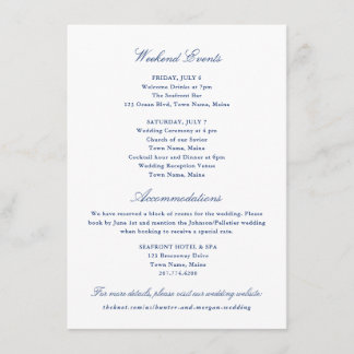 Wochenendveranstaltungen und Unterkünfte Einlegen  Begleitkarte