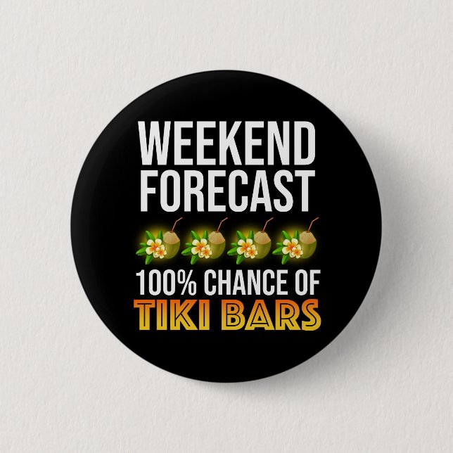 Wochenendvorhersage - 100% Chance auf Tiki Bars Button (Vorderseite)