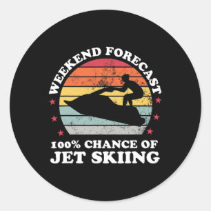 Wochenendvorhersage 100% Chance aufs Jetski-Fahren Runder Aufkleber